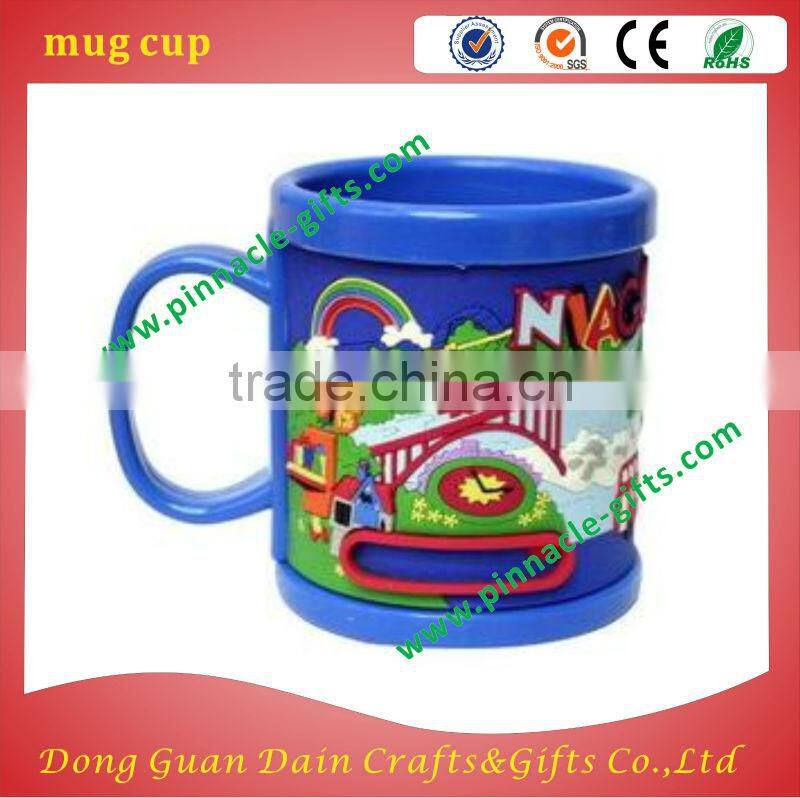 Customzied logo 230ml PVC soft plastic mugs 3D animal mark mug