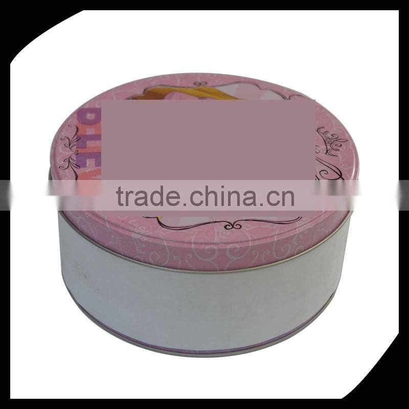 Round lovely gift tin box, round gift tin box/empty gift tin boxes