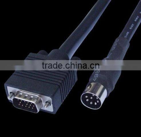 HDB15 Male to 3RCA Male HDB15M-3RCAM Goldplated metal connectors with Blue Nylon mesh