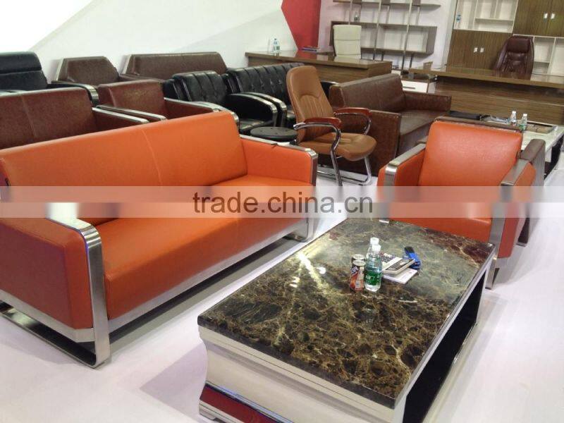 1+1+3 stainless steel leather office furniture sofa G-314