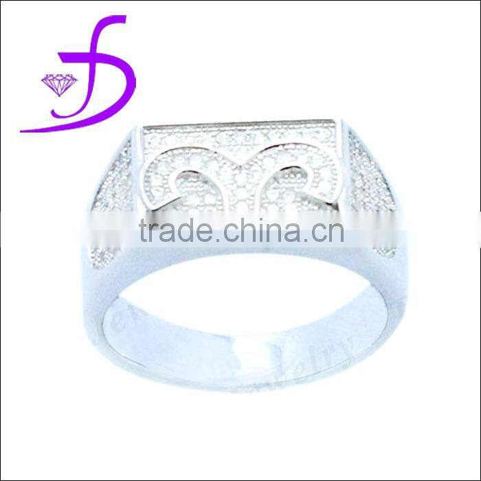 China factory wholesale 925 silver micro pave zircon men ring