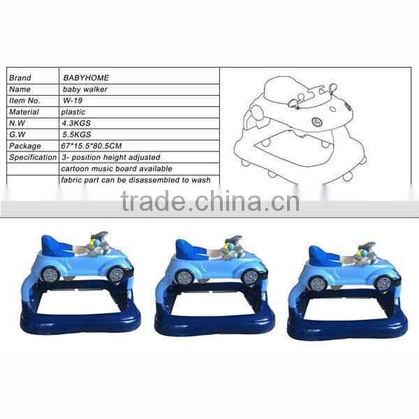 New model baby walker plastic baby walker 2015 baby trolley walker