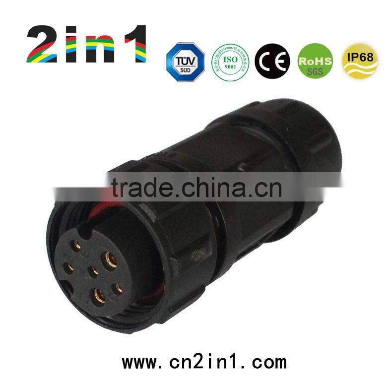 SQ19-2+4P IP68 Soldering Electric Cable Wire Waterproof Connector