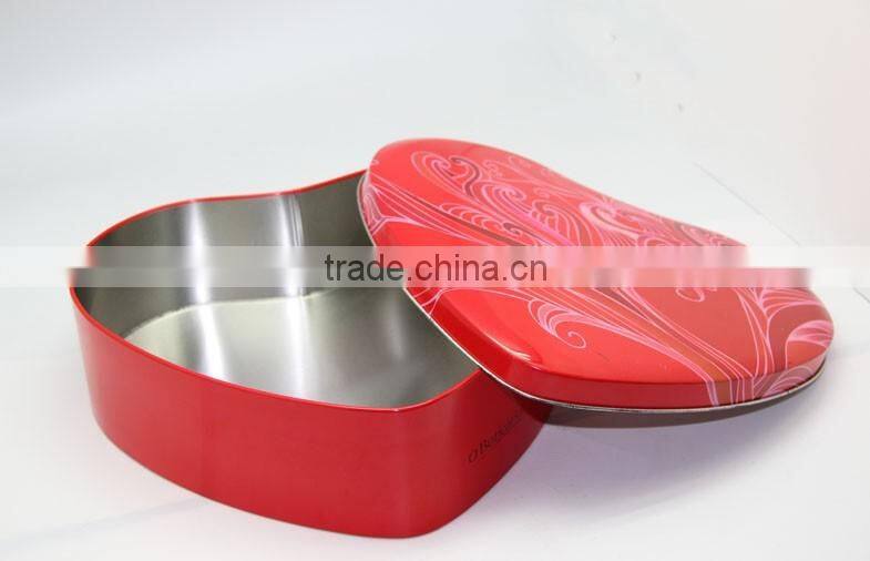 Heart Shape Chocolate Biscuits Packaging Tin Can For House Food Container
