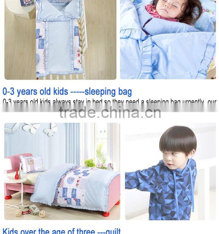 100% cotton Infant Kindergarten anti kicking sleeping bag quilt for four seasons detachable and washable pink teddy bear