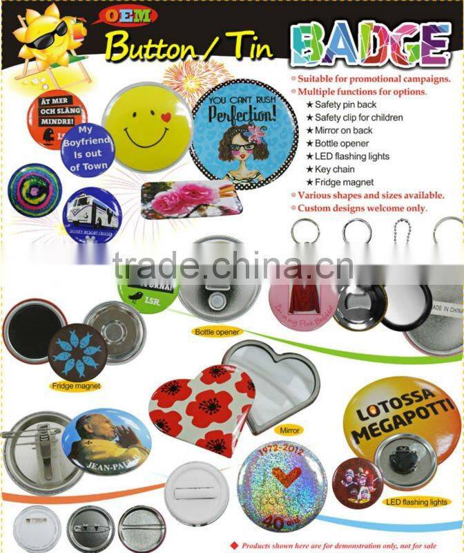 Promotional fashion cool cheap custom award ribbon rosette button badge