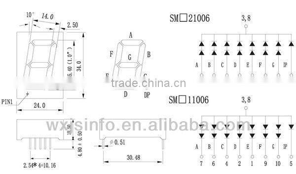 1 inch 1 digit led display,digital display