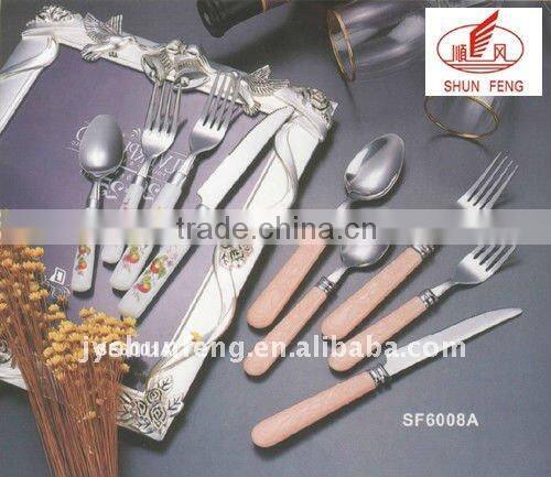 plastic handle dinnerware set cheap popular