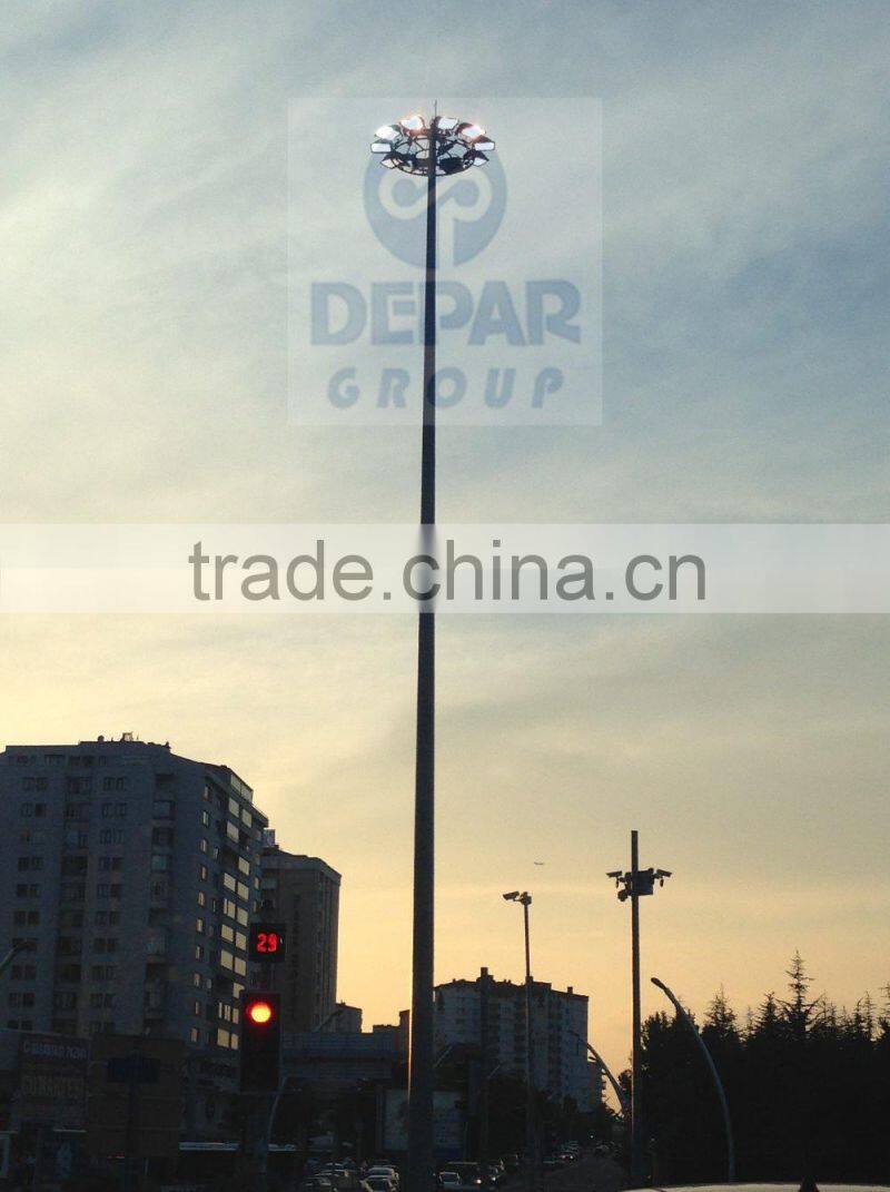 20m Polygon Flood Light Pole -hot dip galvanized lamp post, high mast lamp column
