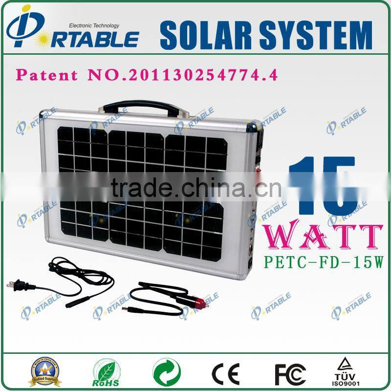 High Quality 15W mini solar home system, New Design portable home solar systems
