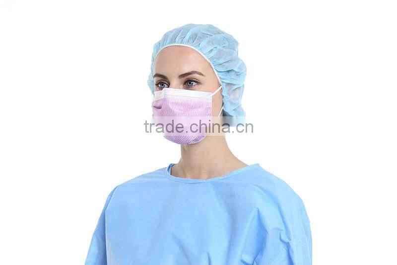 Industries Print Procedure Surgical Face Mask with earloop , anti-fog and isolation Mask , nice pink