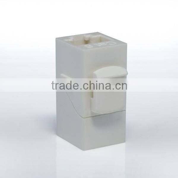 RoHS2 RJ45 Cat6 180 Degree Unshielded UTP Straight Keystone Coupler
