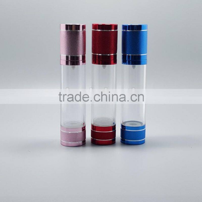 manufacture 10ml 30ml 50ml silver airless cream bottle 100ml 120ml 200ml good design blue/gold/silver airless perfume bottle