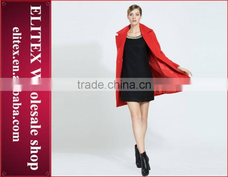 2015 Fashion Red Sexy Ladies Woven Wool Fabric For Winter Overcoat