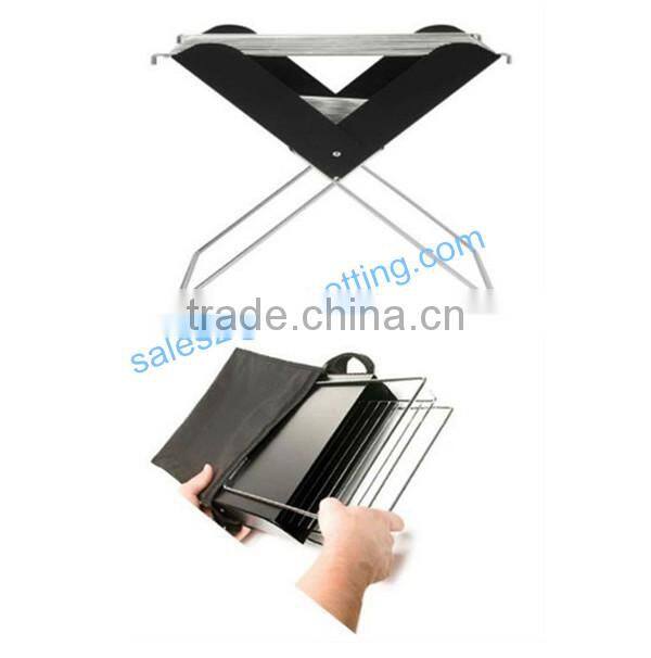 Portable X-Shape Foldable BBQ oven with customized printing logo or laser engraving logo Outdoor BBQ Grill