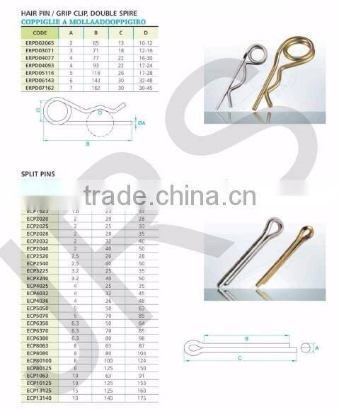 R type steel hardened pin / safety pins