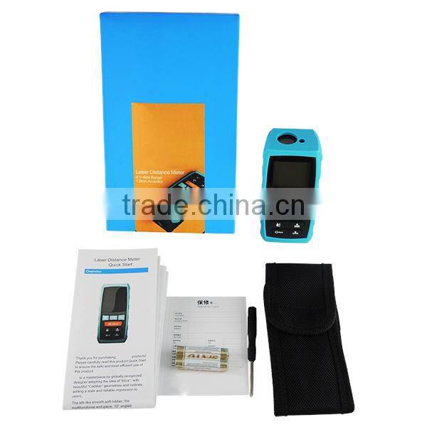 Measure Area Volume Pythagoras 60M/197ft Range Finder +/-1.5mm Accuracy Meter Feet Inches Units Digital Laser Meter Tool