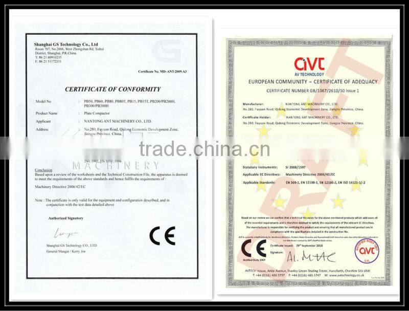 PB60 walk behind gasoline plate compactor manufacturer from China