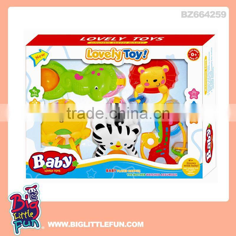 Animal shape plastic baby rattle toys