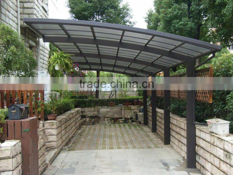 Aluminium frame and solid polycarbonate sheet used carports for sale HX113