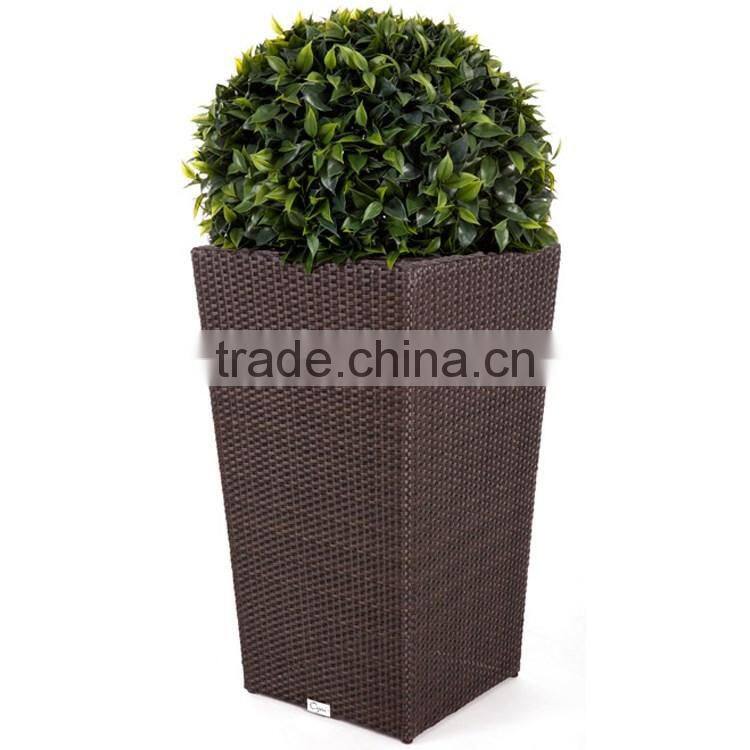 S&D Various plastic pe rattan hand made outdoor nursery wicker planter garden plastic flower pot