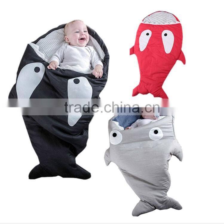 Christmas gift wholesale soft cotton baby kids children adults shark tail blanket sleeping bag