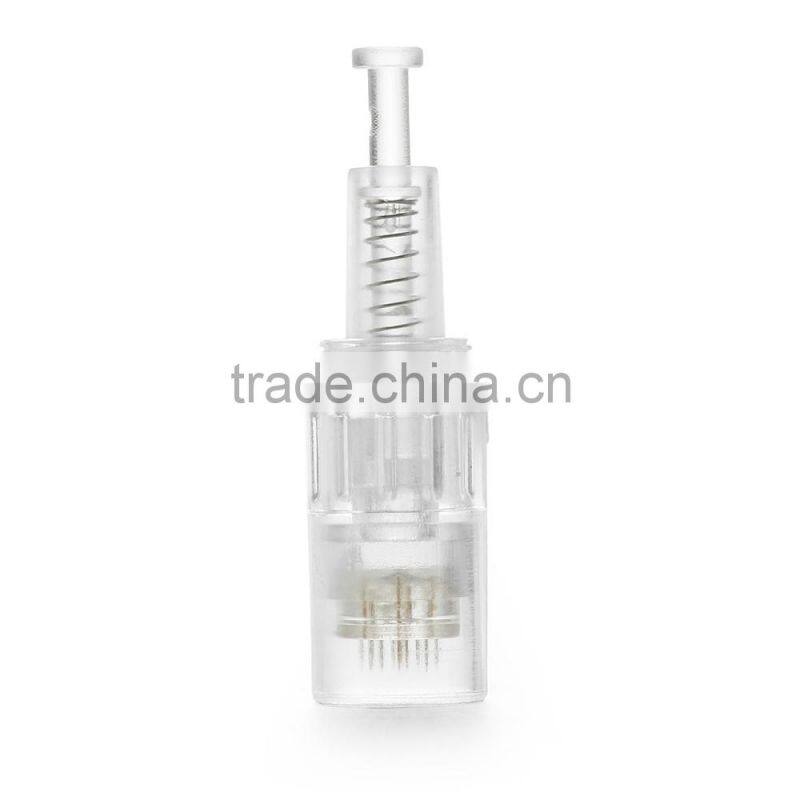 Electric derma pen needles screw 12 pin gold cartridge for auto microneedle derma pen tattoo needles 12pin needle tip