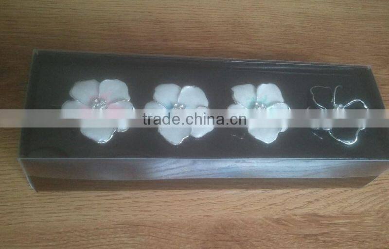 enamel coated metal alloy flower napkin ring