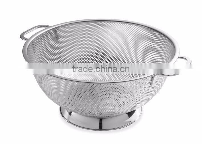 Red Powder Coated Stainless Steel Colander For Kitchen Food Washing