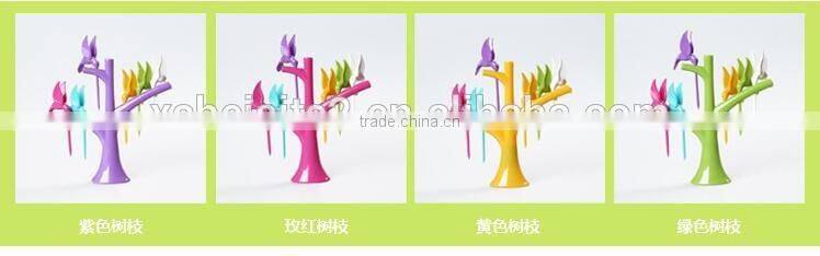 CY119 Plastic Creative Fruit Fork Bird Tree Decorative Household Daily Necessities Dessert Forks