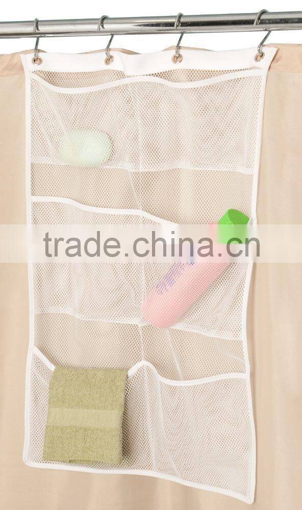 hanging mesh pocket organizer/6 pockets hanging Mesh Shower Caddy/Shower Organizer