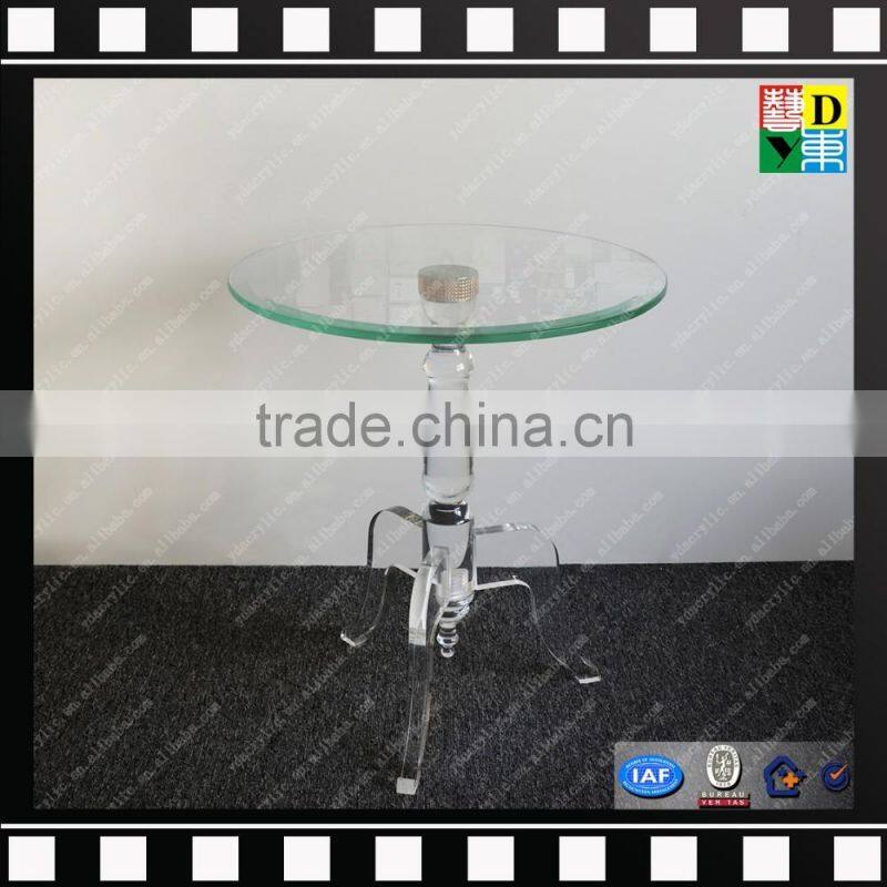 Small round three legs acrylic coffee table from shenzhen yidong