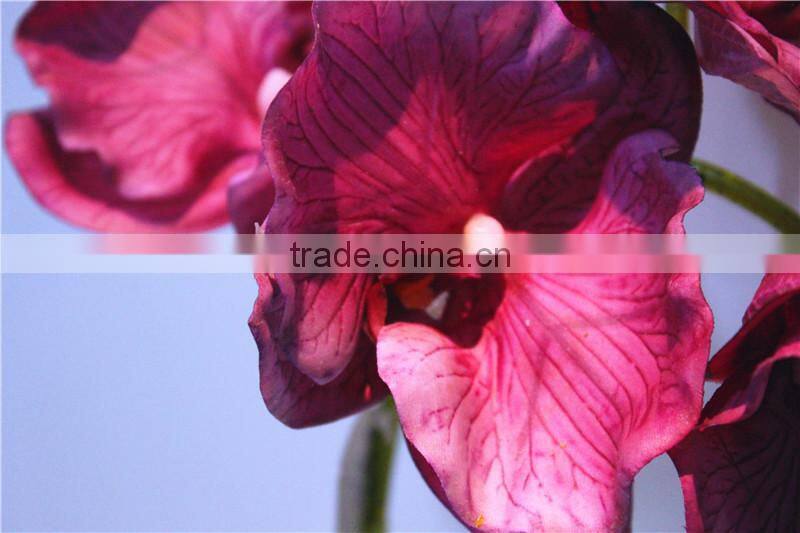 Home garden creepers decoration 110cm height artificial plum colored Phalaenopsis flowers making EHDL02 0808