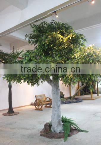 factory price hot sale artificial banyan tree with real wood trunk