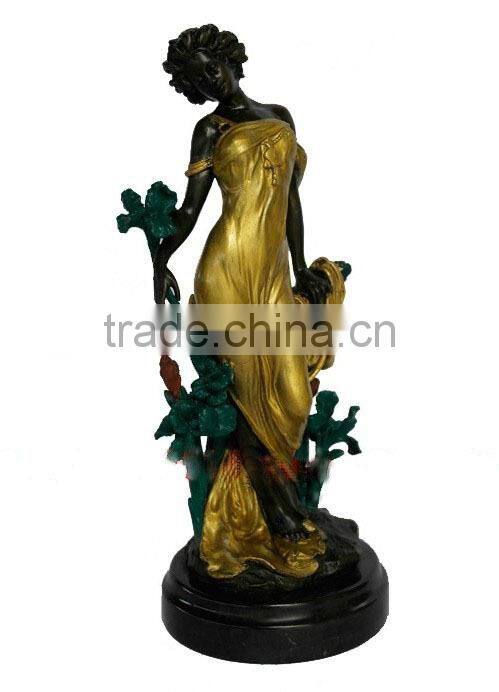 Casting bronze lady craft for home decoration