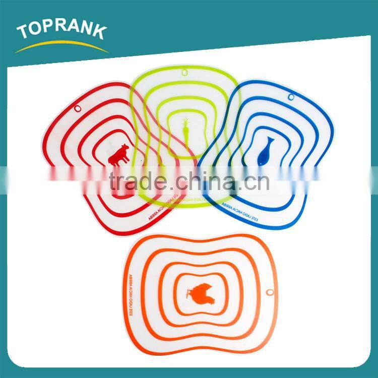 Toprank Custom New PP Folding Antibacterial Non-Slip Thin Plastic Kitchen Chopping Block Vegetable Cutting Board