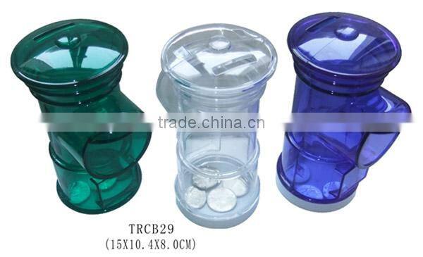 Clear Glass Block Coin Savings Bank