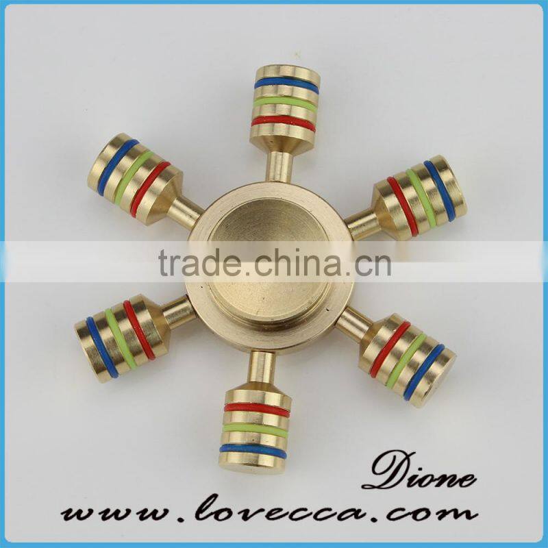 New creative wheel metal hexagon fidget light spinner toy finger spinner