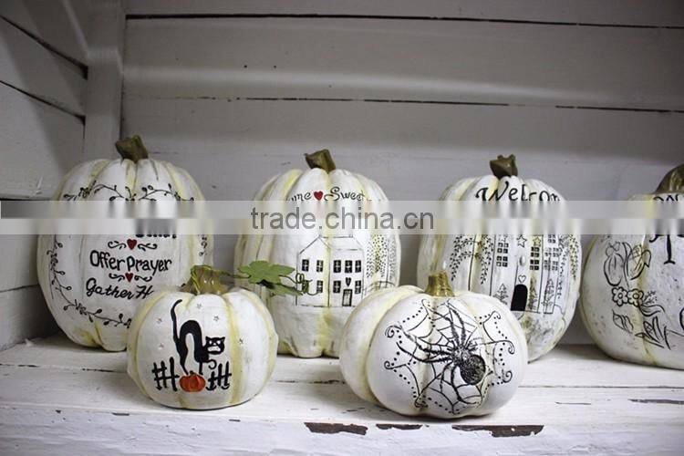 Custom halloween table decoration witch pumpkin statue