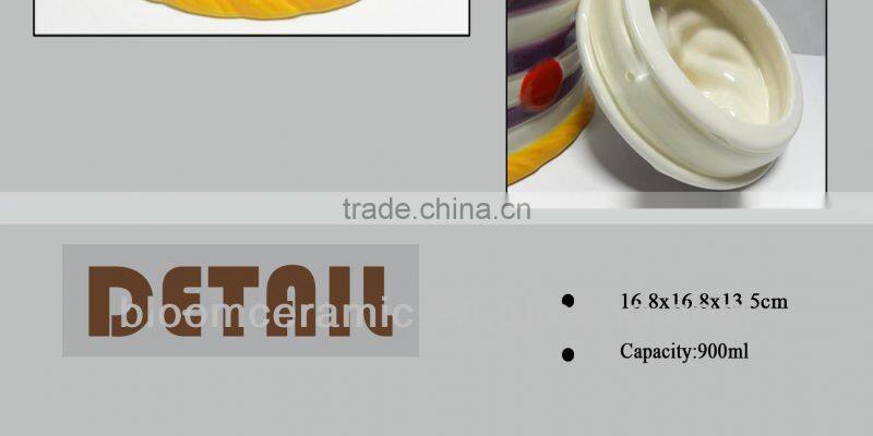 Fruit cake shape ceramic cookie jar