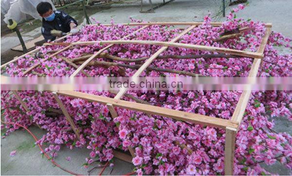 Y15 Large outdoor artificial peach blossom tree with real touch silk peach flower