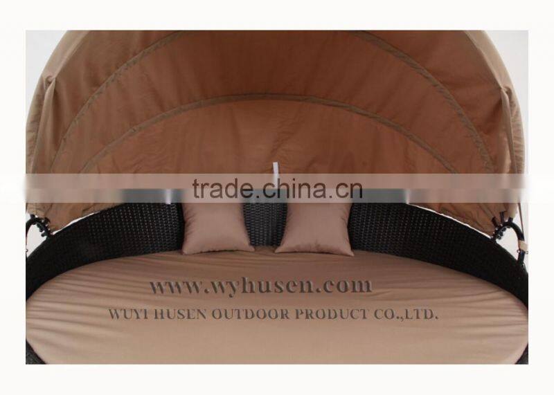 rattan furniture round lounge rattan daybed with shade cover