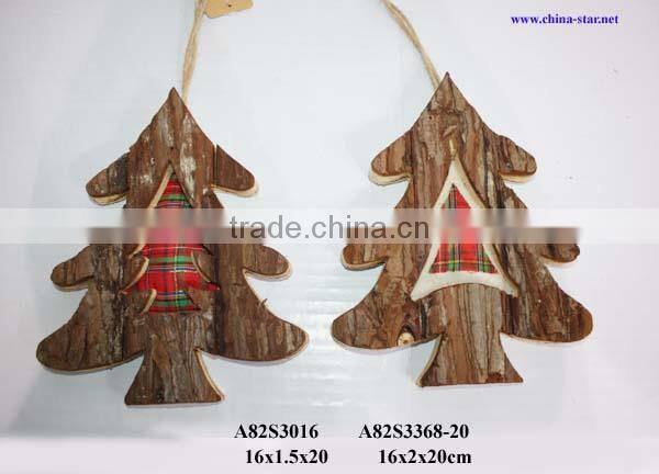Wooden hanging christmas star decoration