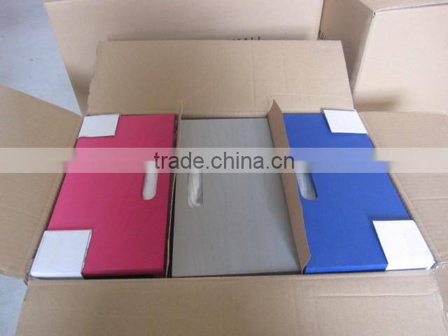 colorful finished wood boxes with black board