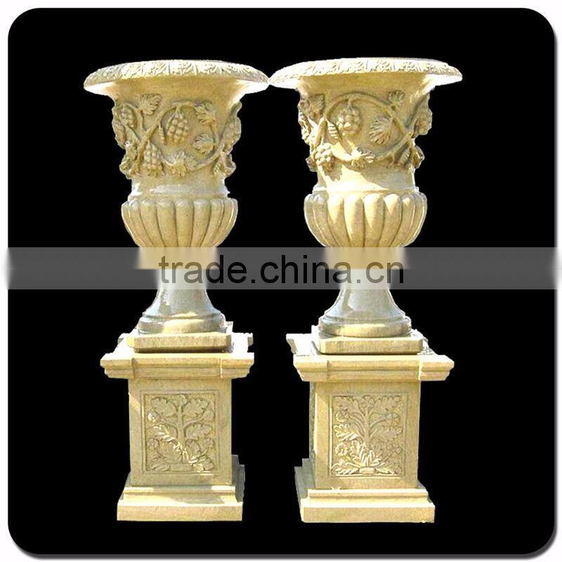 Natural stone flower pot giant garden pots for sale