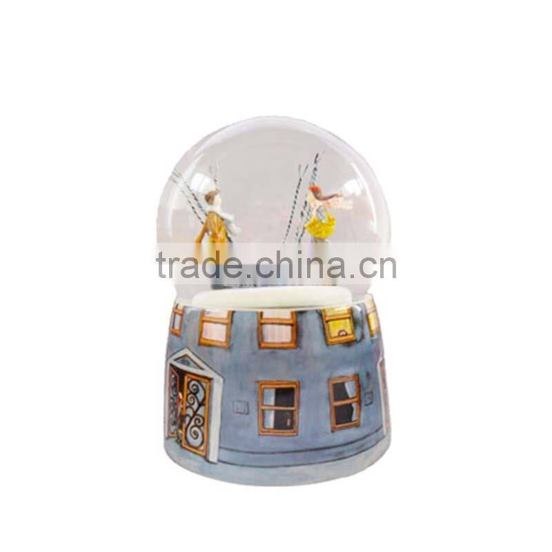 wedding party use & gifts custom made polyresin wedding snow globe