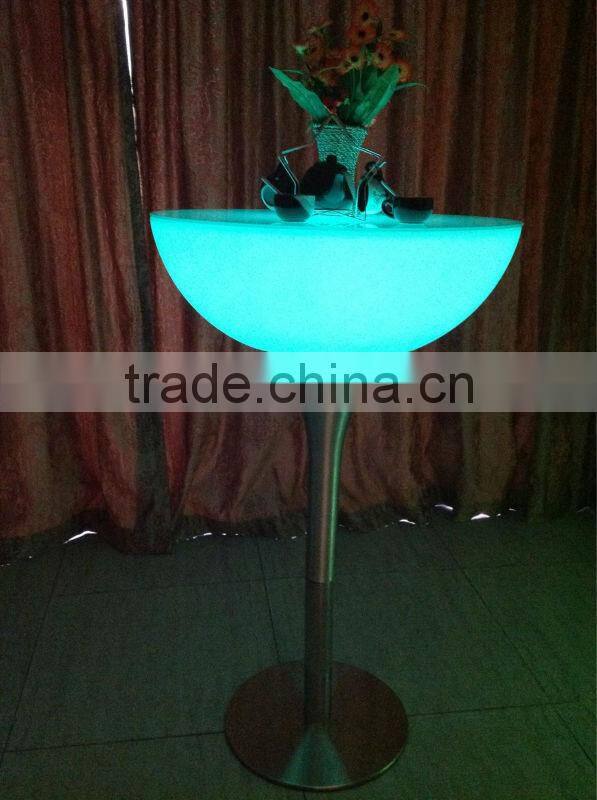 Fashion colorful furniture table/led glass top table