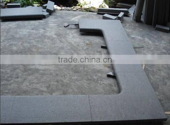 Cheap Black basalt G684 stone swimming pool edge tile