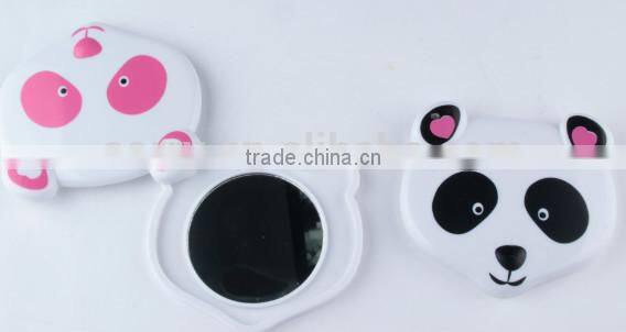 Plastic animal shaped panda Owl-shaped folding sided mirror pocket mirror