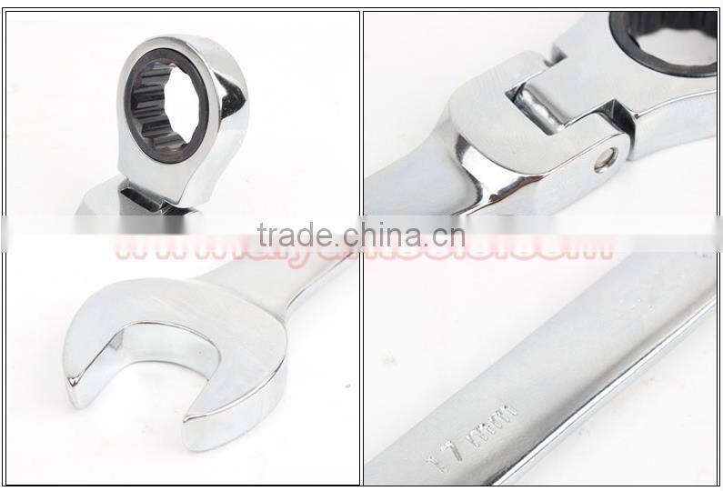FLEXIBLE HEAD ratchet wrench set Combination spanner Kit Open Ended and Ratchet Ring Great Double Ended Combi Spanners